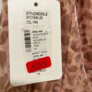 Brand New Mikhael Aghal pink velvet burnout dress size 14